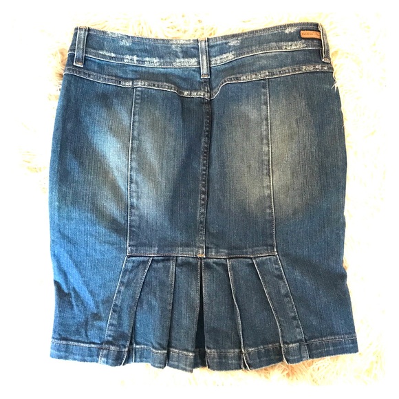 Ruffle Back Denim Skirt - Picture 2 of 8